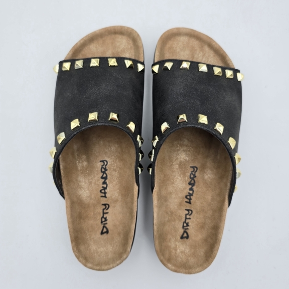 NWOT Dirty Laundry by Chinese Laundry Qiana Slide Sandals, Black/Gold Studs Sz 6 - Picture 6 of 9